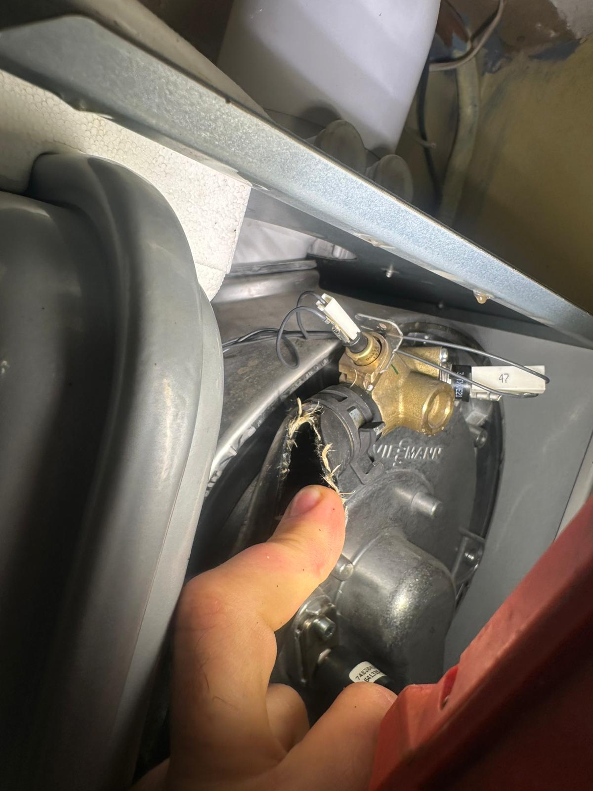 leaking boiler flow hose replacement